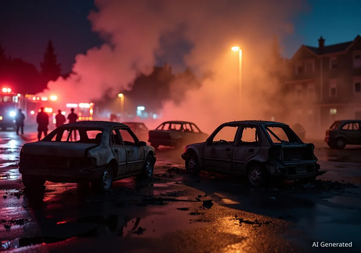 Brandstiftung: Mehrere Fahrzeuge in Basel in Flammen