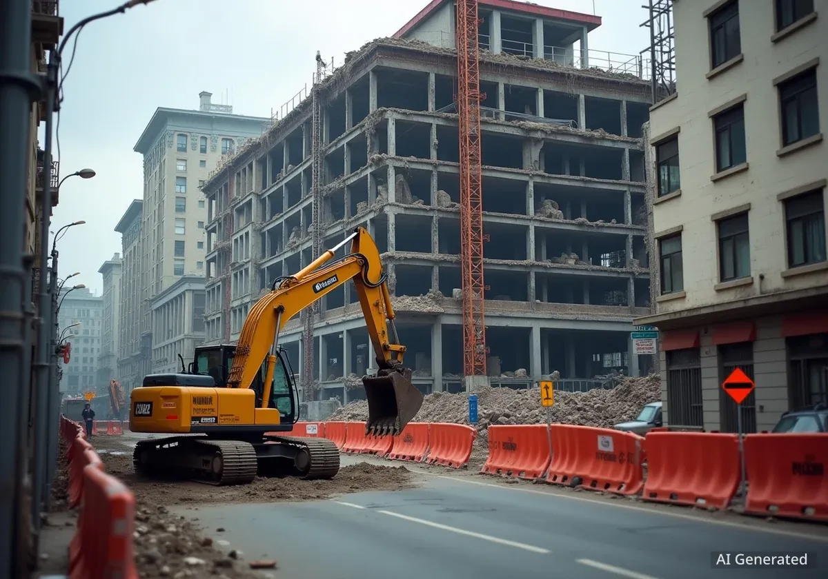 Steinentorstrasse in Basel wegen Hochhaus-Arbeiten gesperrt
