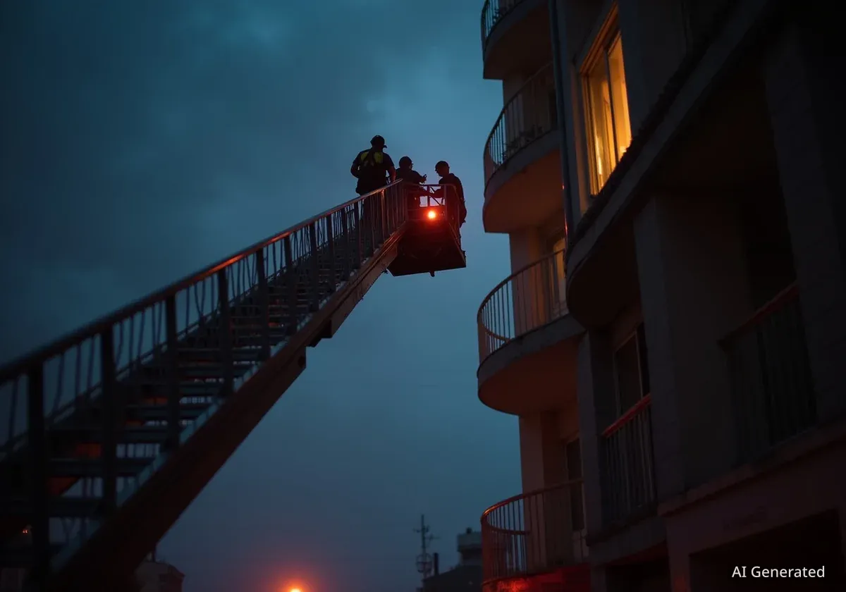 Brand in Basler Wohnhaus: Sieben Personen mit Drehleiter gerettet