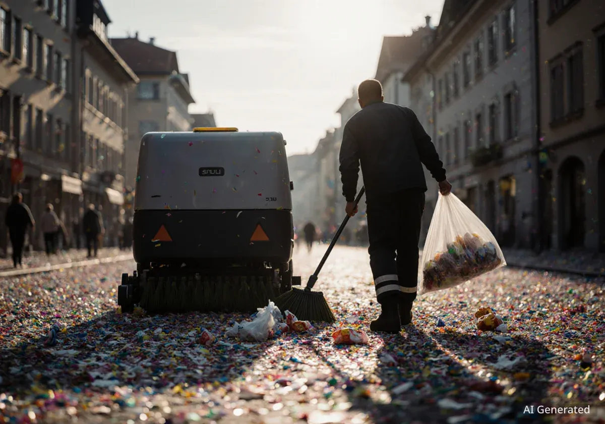 Nach der Fasnacht: Basel räumt 170 Tonnen Abfall weg